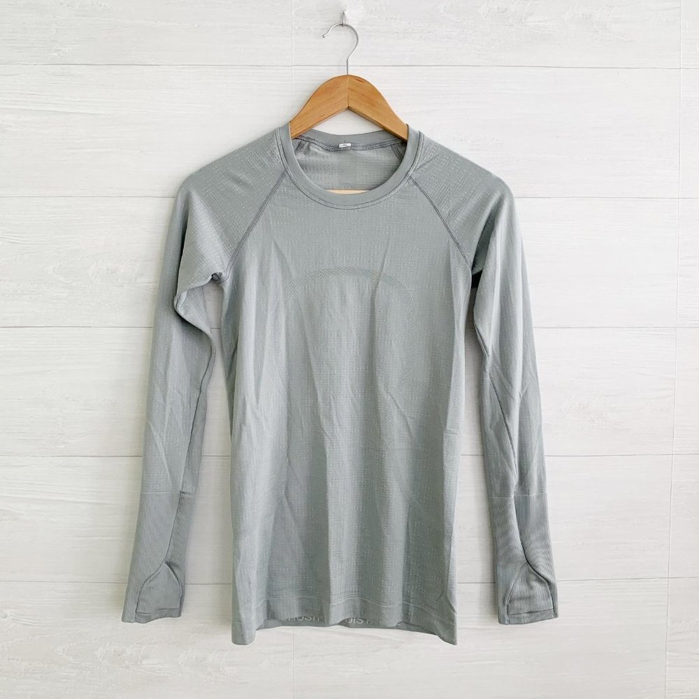 Lululemon - Gray Swiftly Tech long sleeve running tee shirt, 4